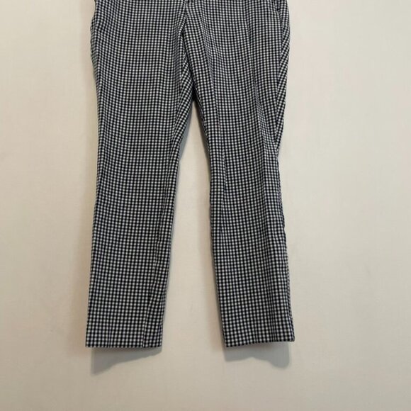 GAP High Rise Gingham Signature Skinny Ankle Pants Navy Blue White Cropped Crop - Picture 7 of 15